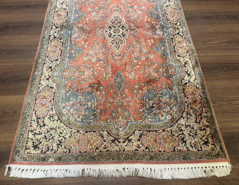 Indian Kashmiri Silk Rug 3x5, Fine 260 KPSI, Hand Knotted by Jewel Rugs