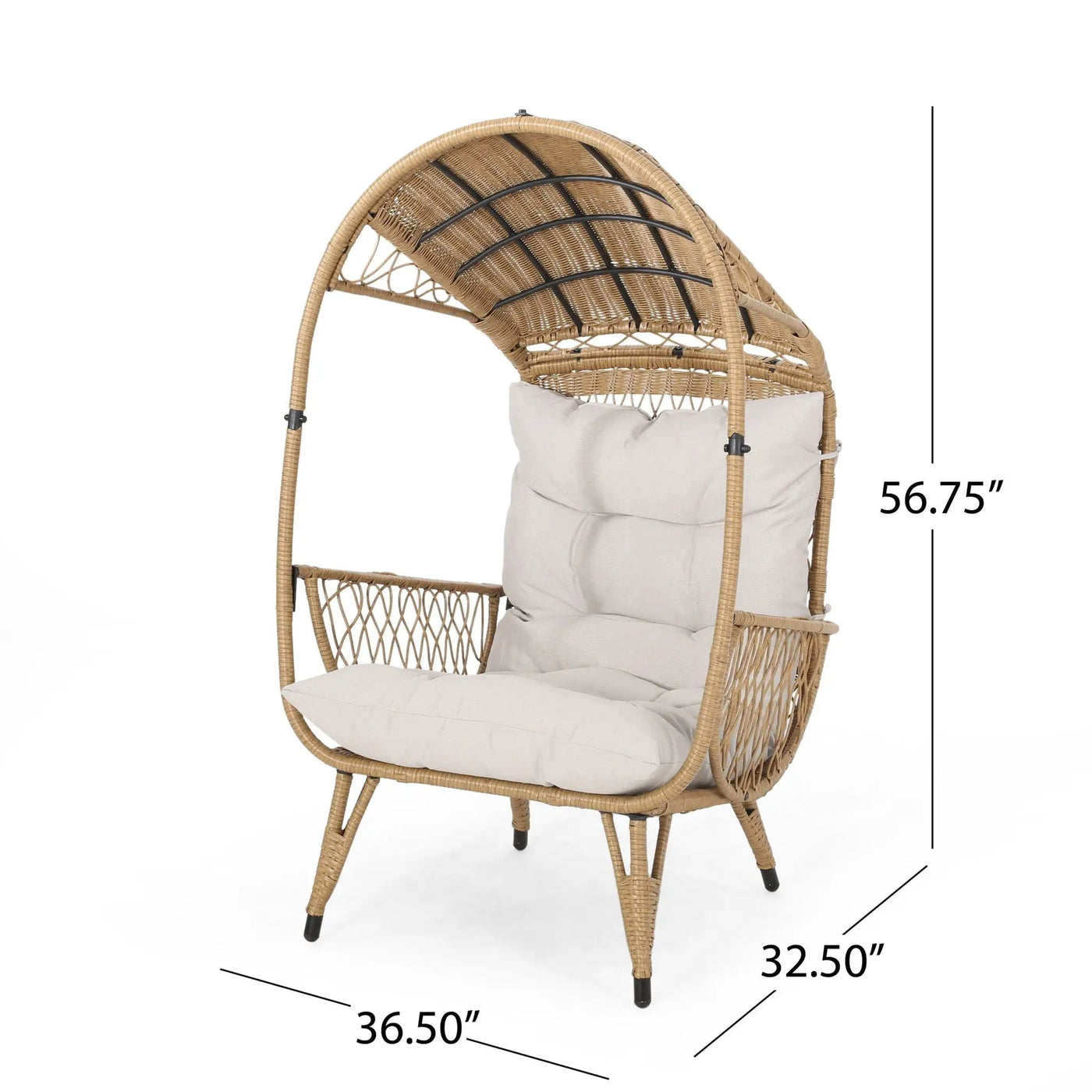 Outdoor Wicker Standing Basket Chair With Cushion by HouseOfZazla