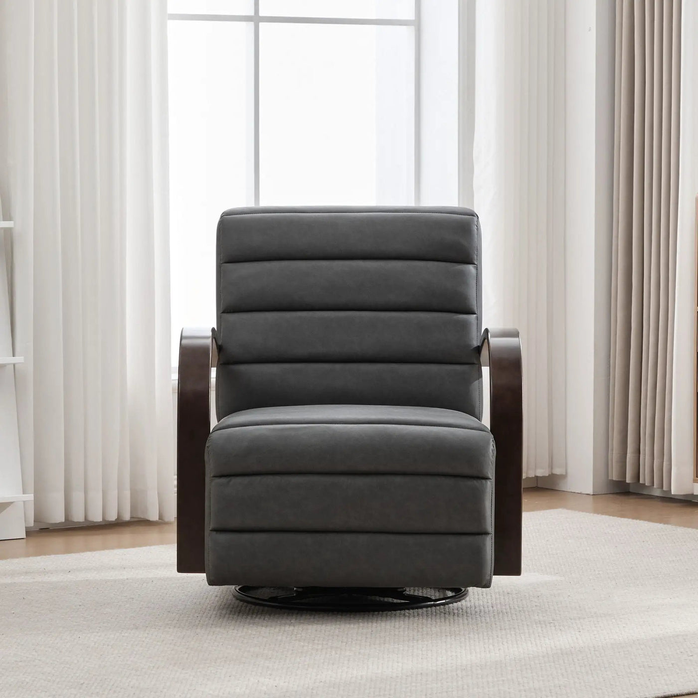 360° Swivel Accent Chair With Armrests, Comfy Lounge by Unique Piece Furniture