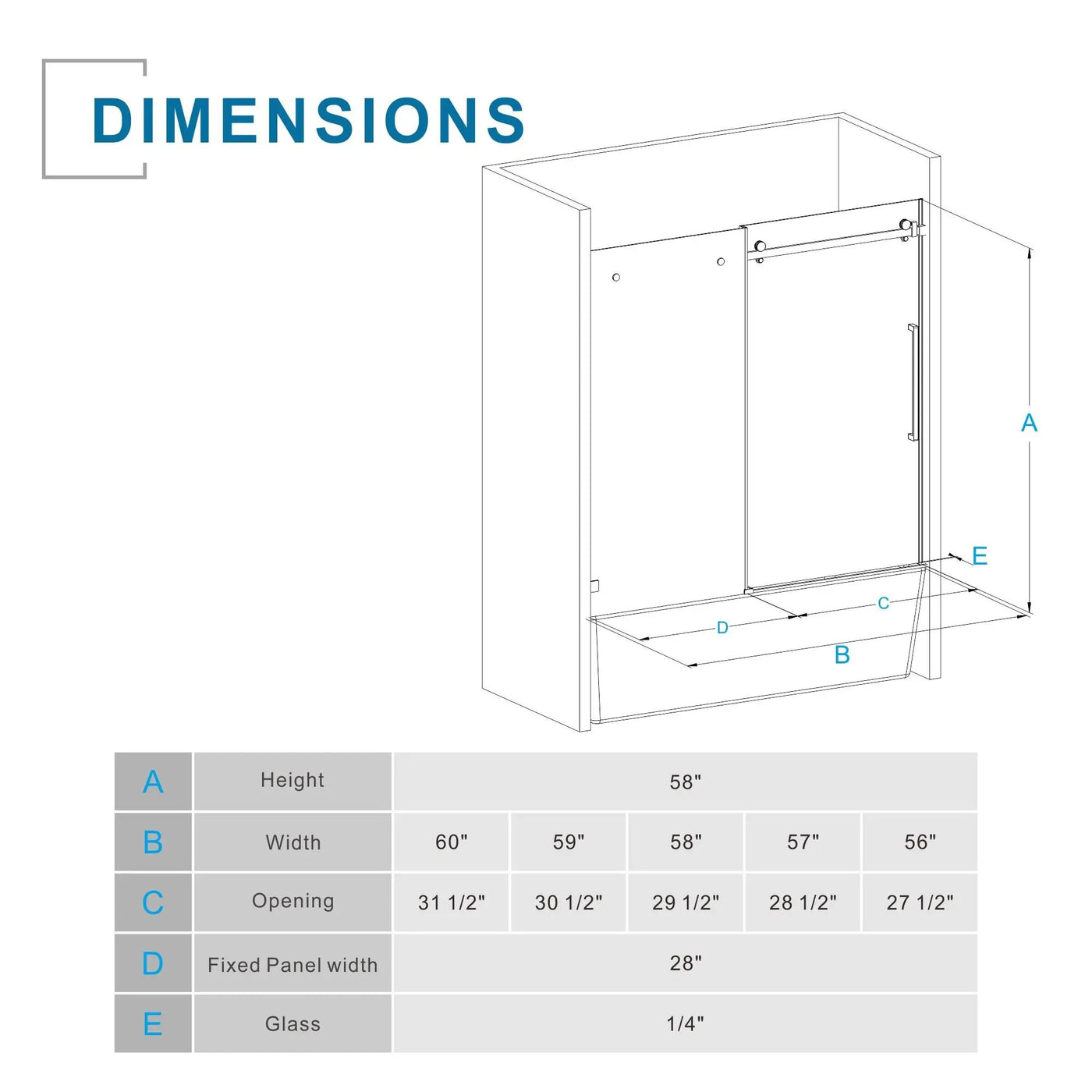 Frameless Tub Sliding Shower Door With Easy Clean Coating by HouseOfZazla