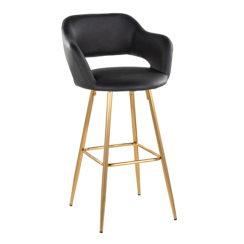 Margarite - Contemporary Fixed Height Barstool With Footrest (Set of 2) With Square by Unique Piece Furniture