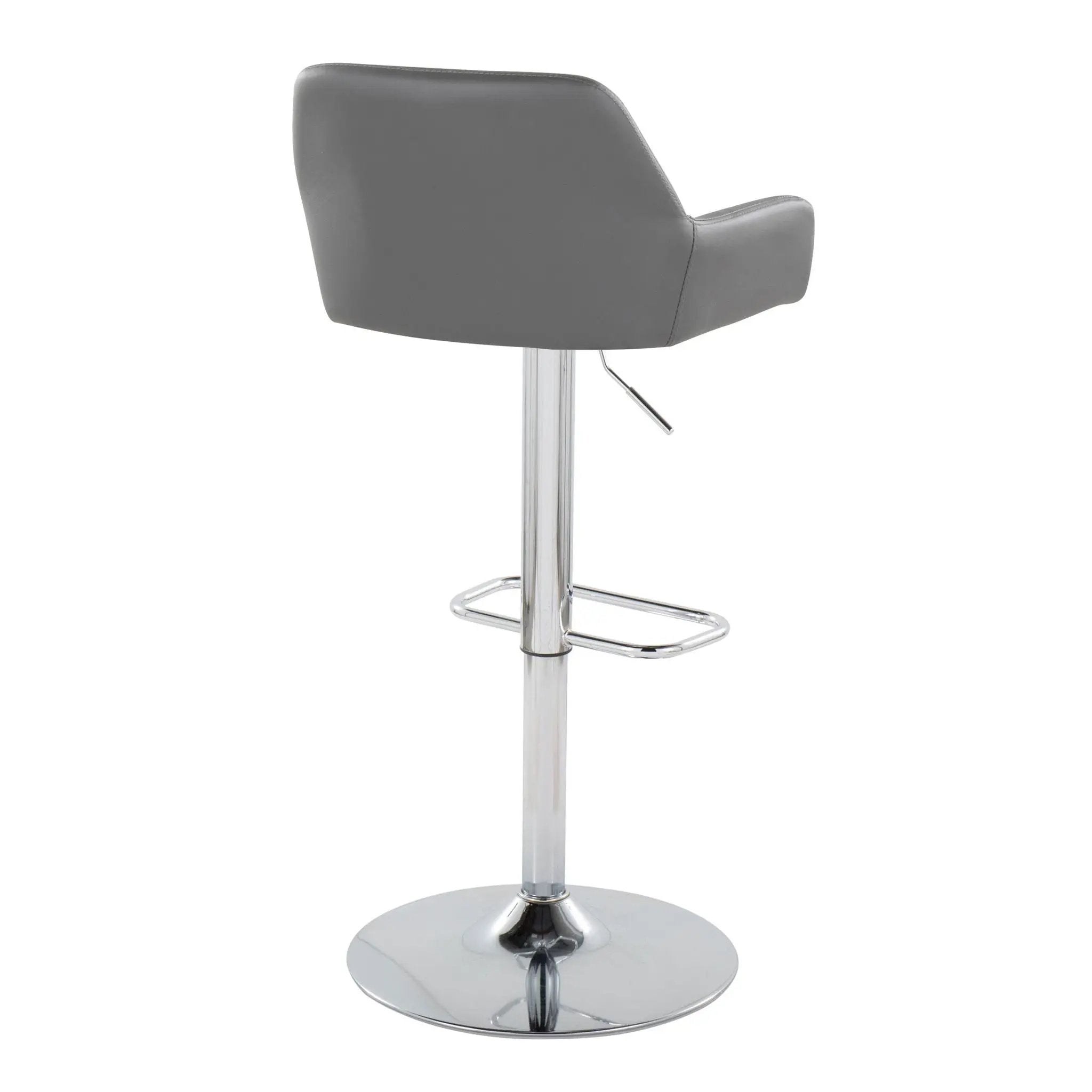 Daniella - Contemporary Adjustable Barstool With Swivel With Rounded Rectangle Footrest (Set of 2) by HouseOfZazla