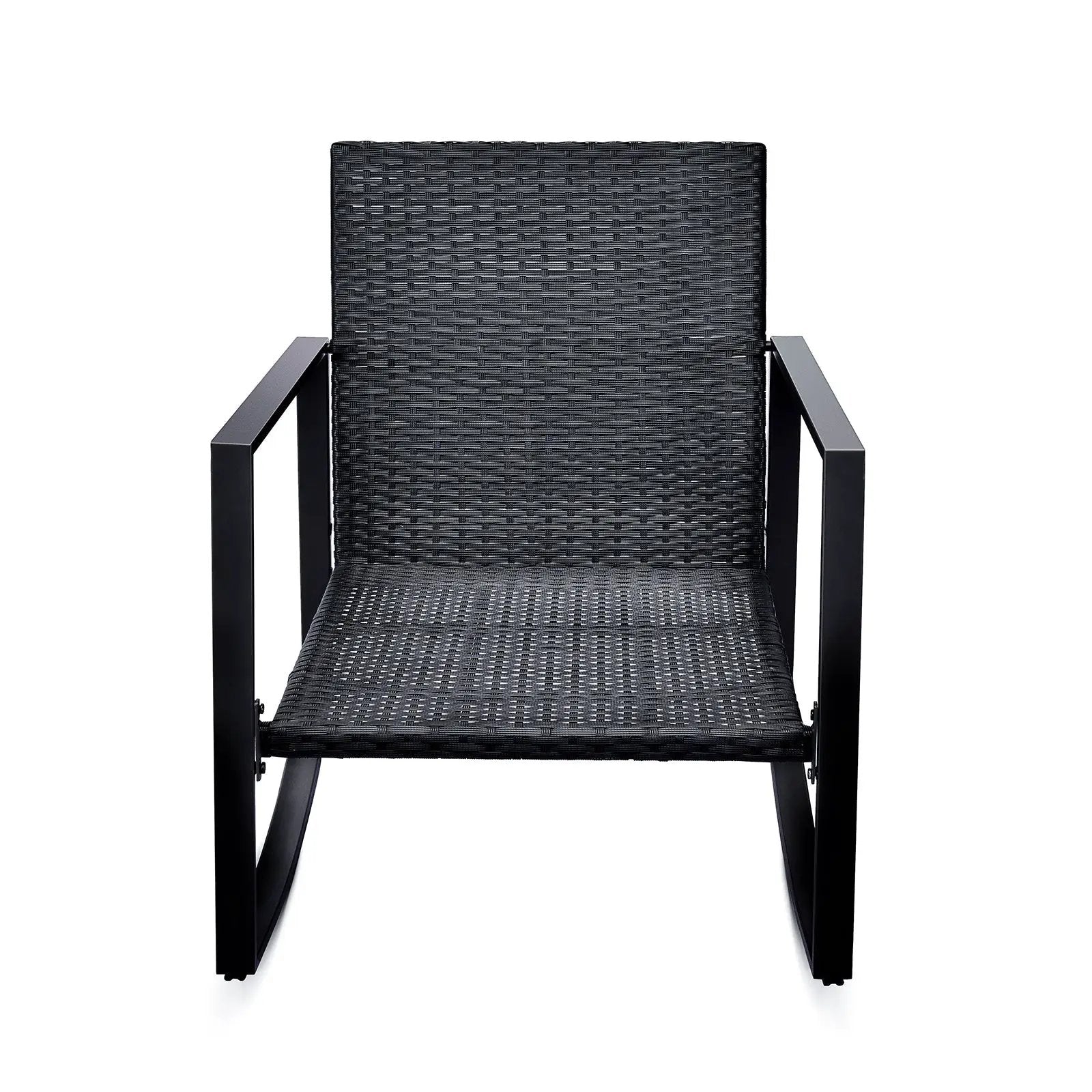 3 Pieces Patio Bistro Set Outdoor Rocking Chair with Blue Cushion for Yard Garden Poolside by HouseOfZazla