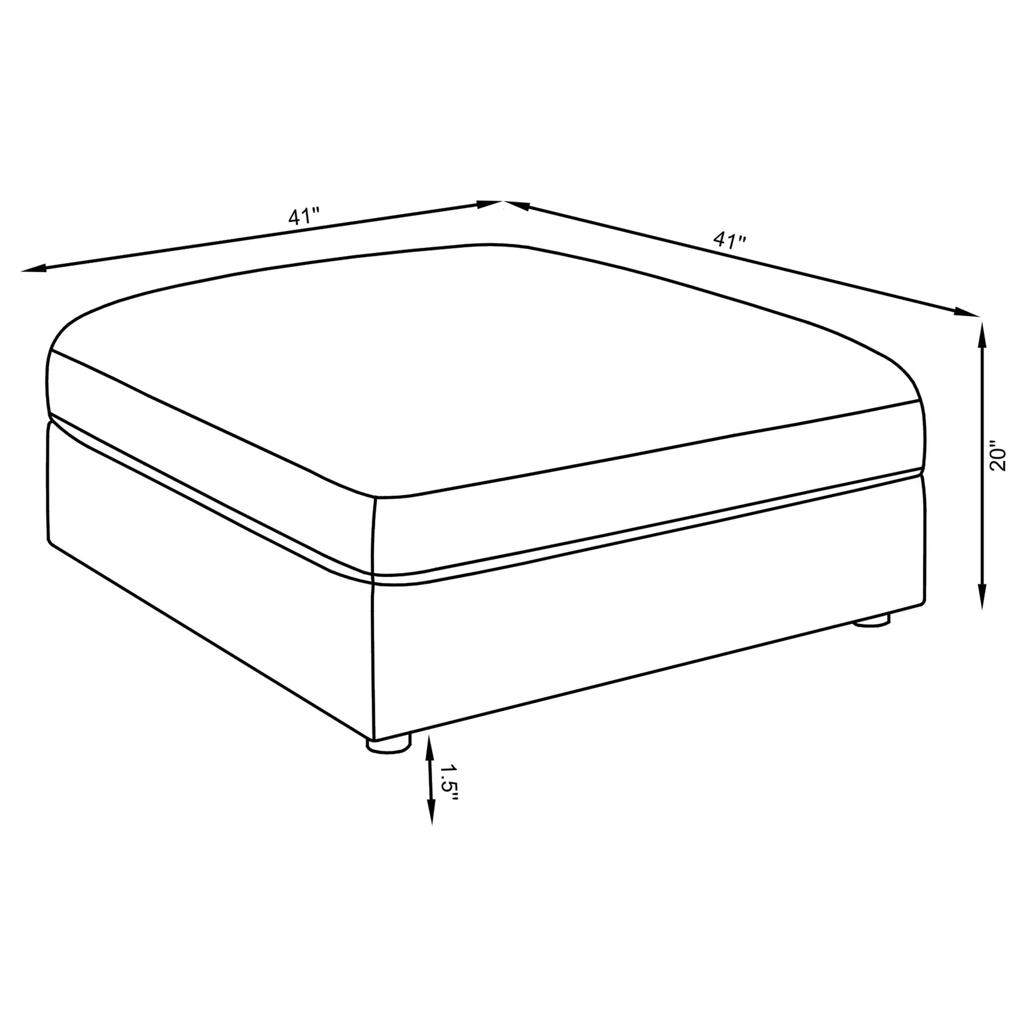 Serene Square Upholstered Ottoman Beige by Unique Piece Furniture