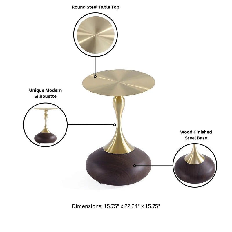 Patchin - End Table - Brown / Gold by HouseOfZazla