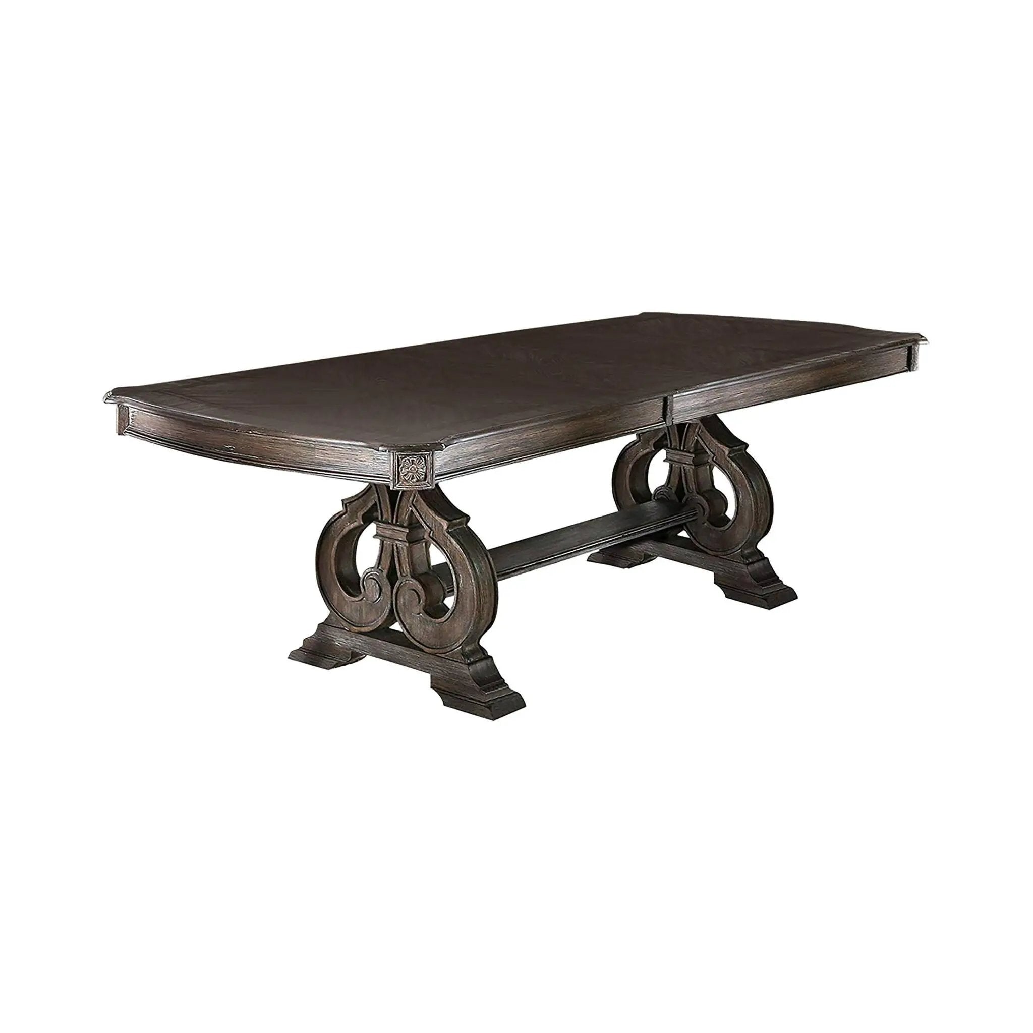 Dining Table With Expandable Leaf And Trestle Base Dining Room - Natural / Rustic by Unique Piece Furniture
