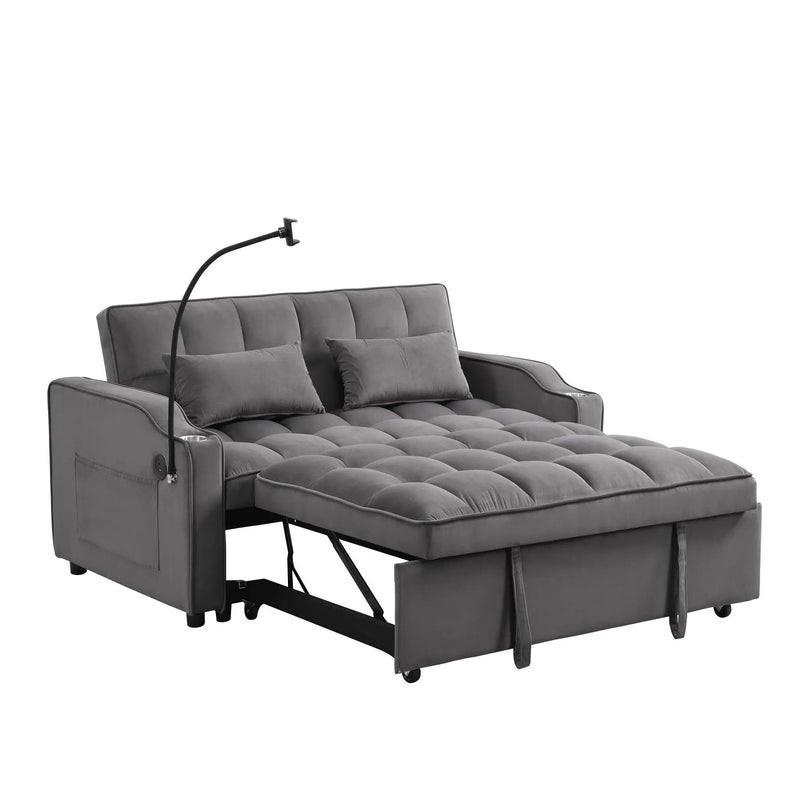 Sofa Bed With Trundle For Small Rooms - Dark Gray by Unique Piece Furniture