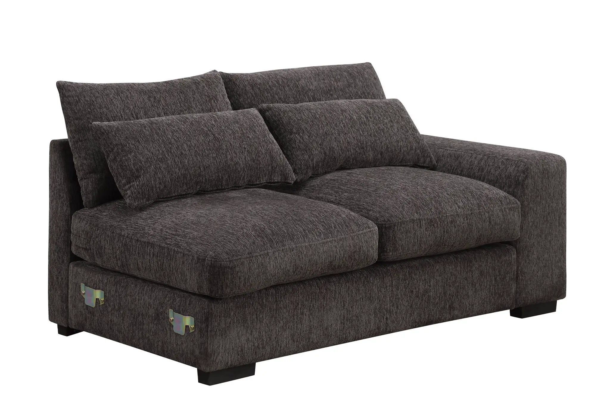 Nyeisha - Piece Upholstered Sofa & Chaise - Coffee by HouseOfZazla