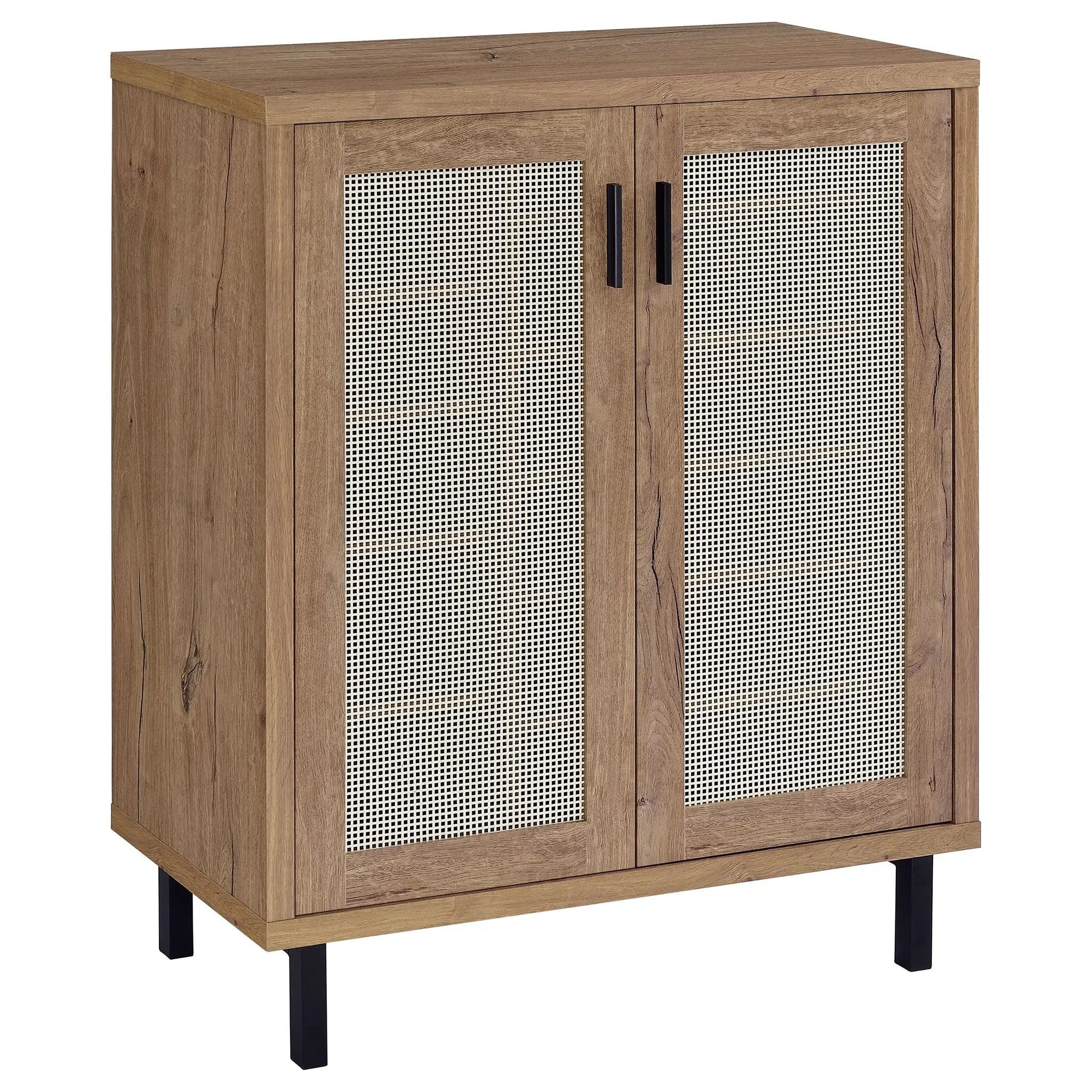 Teller 2-door Shoe Storage Cabinet Natural Oak by Unique Piece Furniture