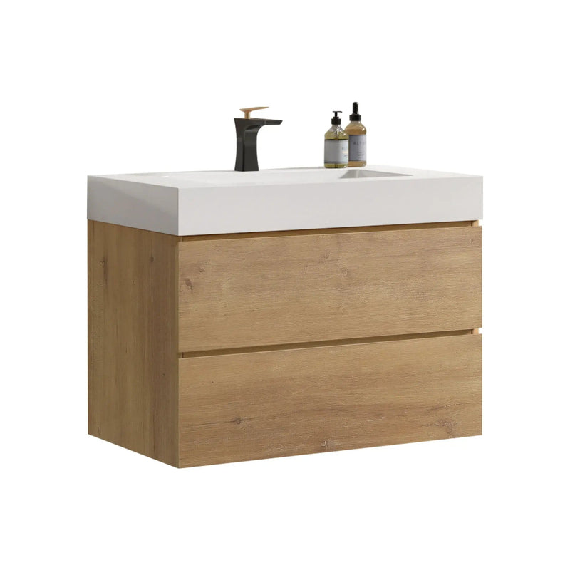 Alice - Bathroom Vanity With Sink, Large Storage Wall Mounted Floating Bathroom Vanity For Modern Bathroom by Unique Piece Furniture