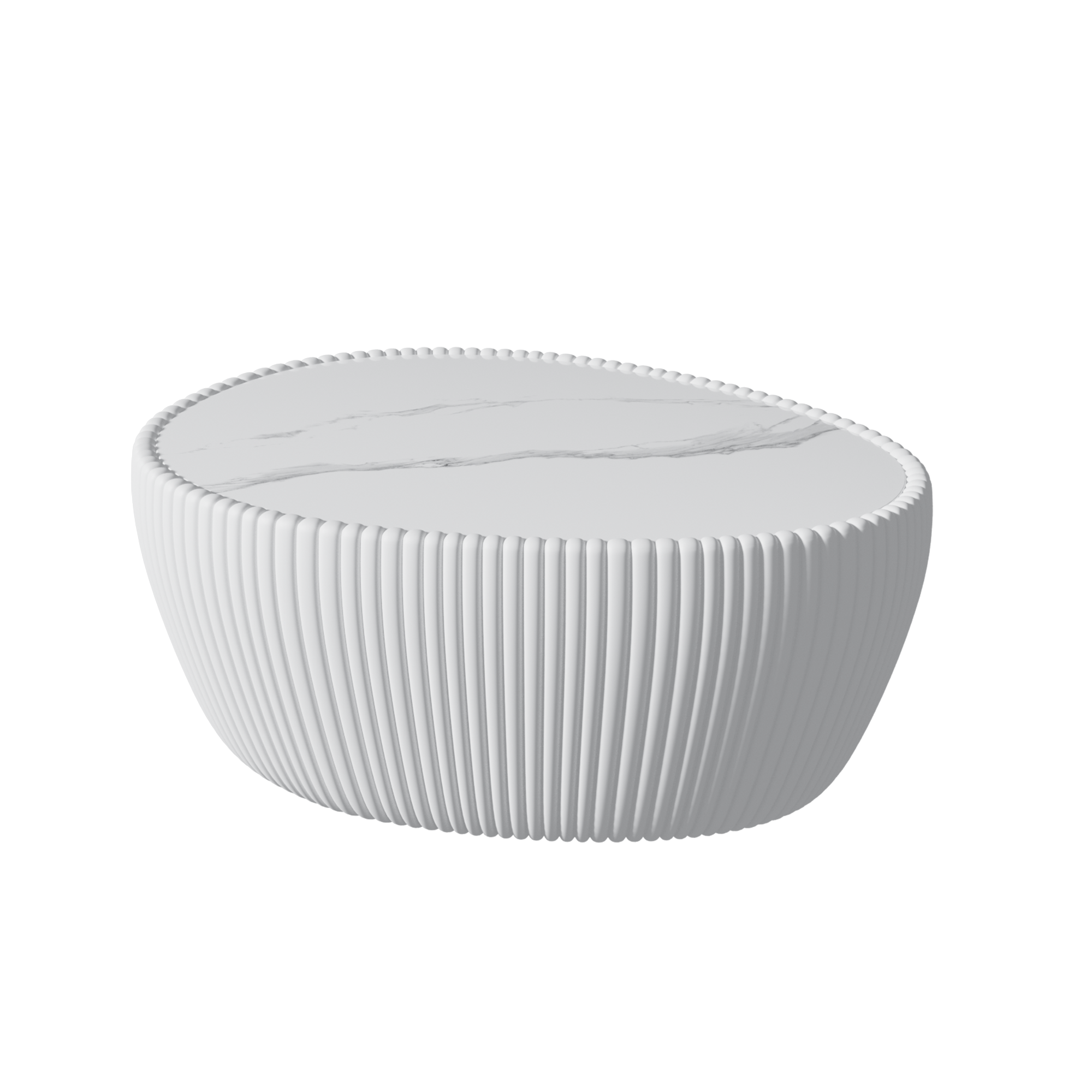 Light Sintered Stone Top Goose Egg Shape Table by HouseOfZazla