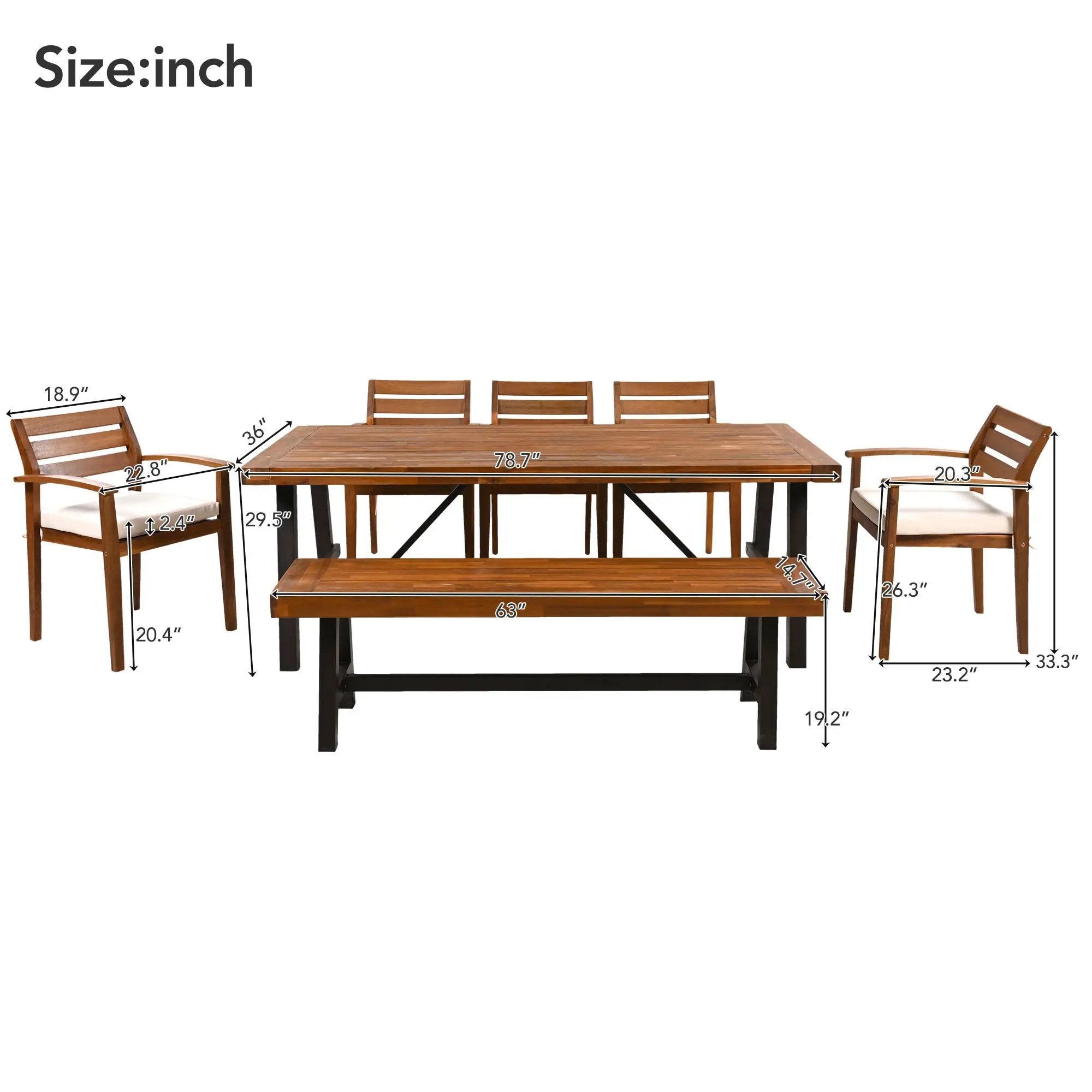 GO Outdoor Wood Dining Set For 7-8 Persons by HouseOfZazla