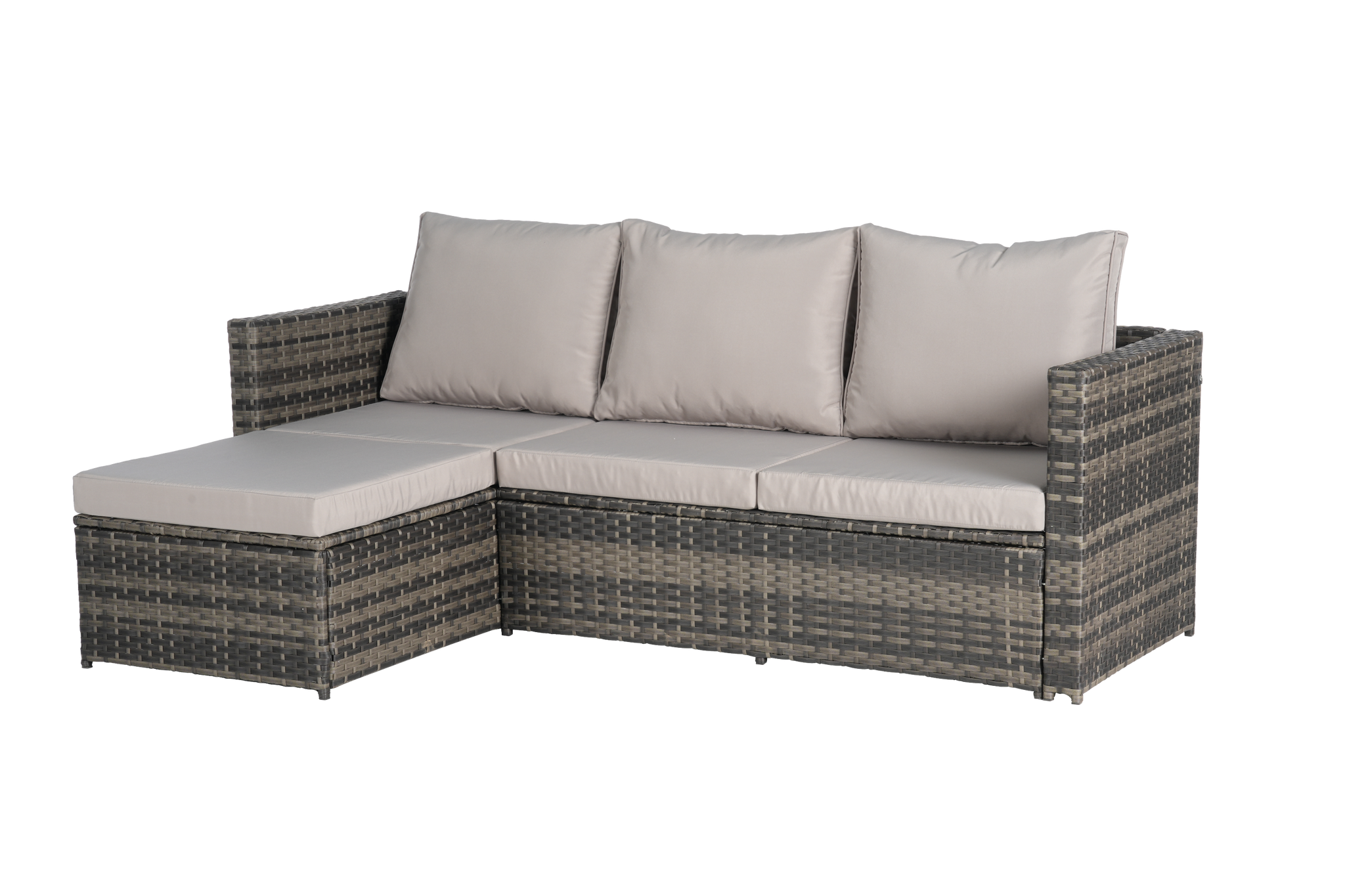 2 Pieces Patio Furniture Set with Woven Sectional and Ottoman by HouseOfZazla