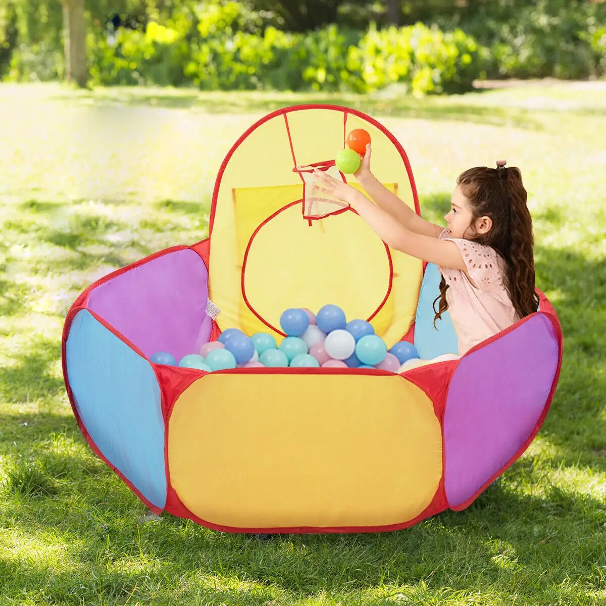 7 Pieces Kids Ball Pit Pop Up Play Tents by DirectDeals