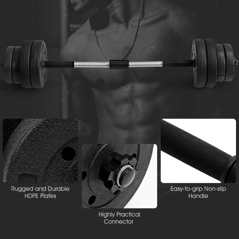 66 Lbs Fitness Dumbbell Weight Set with Adjustable Weight Plates and Handle by DirectDeals