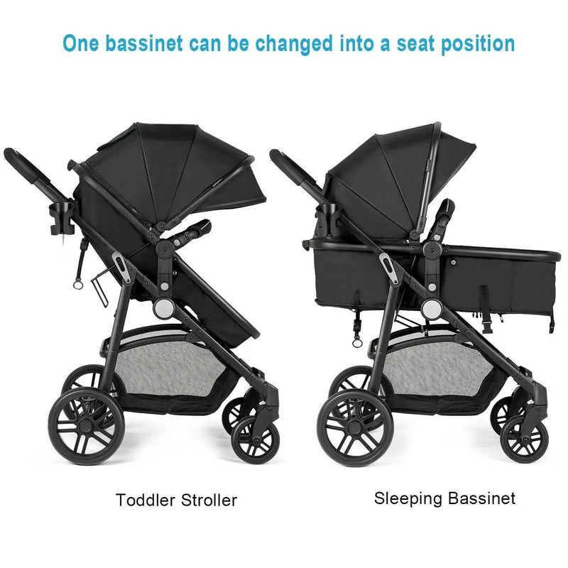 2-in-1 Foldable Pushchair Newborn Infant Baby Stroller by DirectDeals