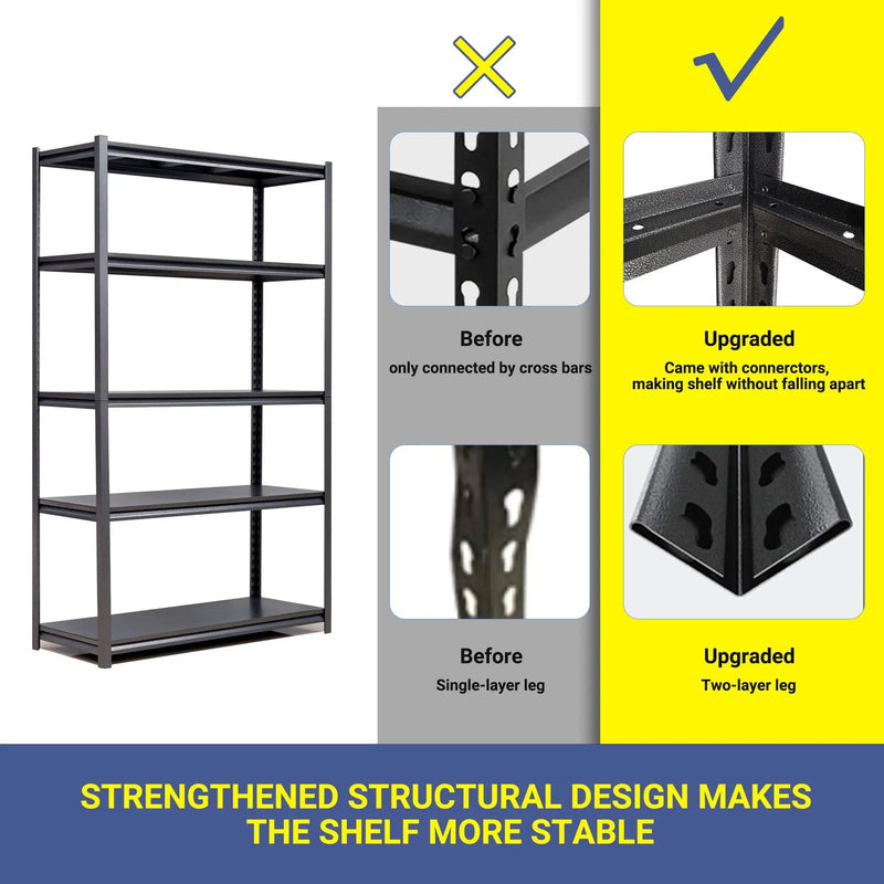 5 Tier Heavy Duty Shelving Unit Adjustable Shelving Units by HouseOfZazla