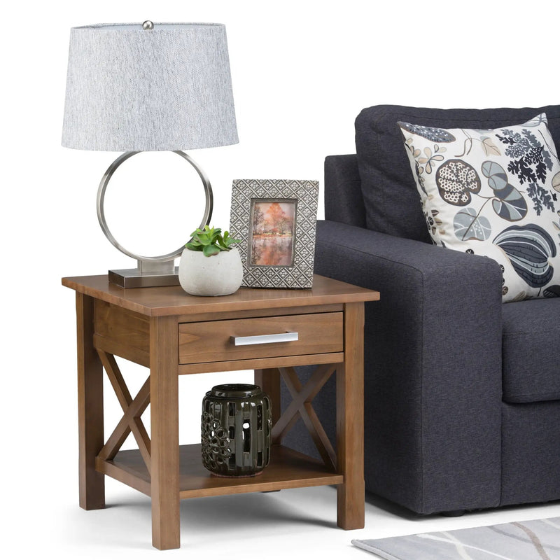 Kitchener - End Table - Medium Saddle Brown by HouseOfZazla