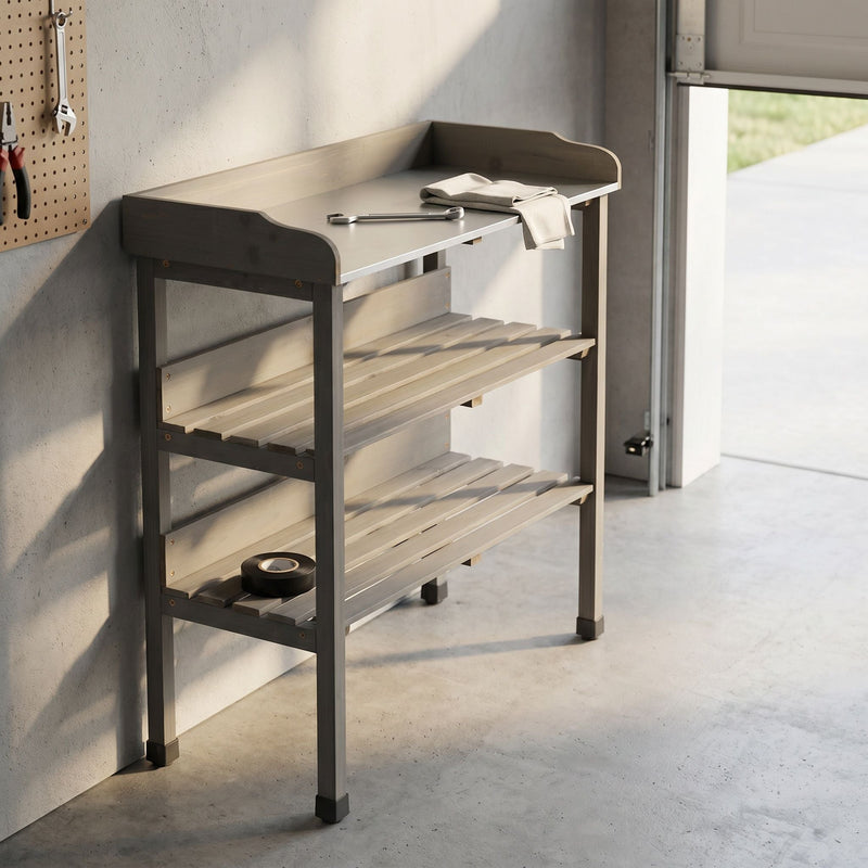 Outdoor Potting Table, 3 Tier Workbench by HouseOfZazla