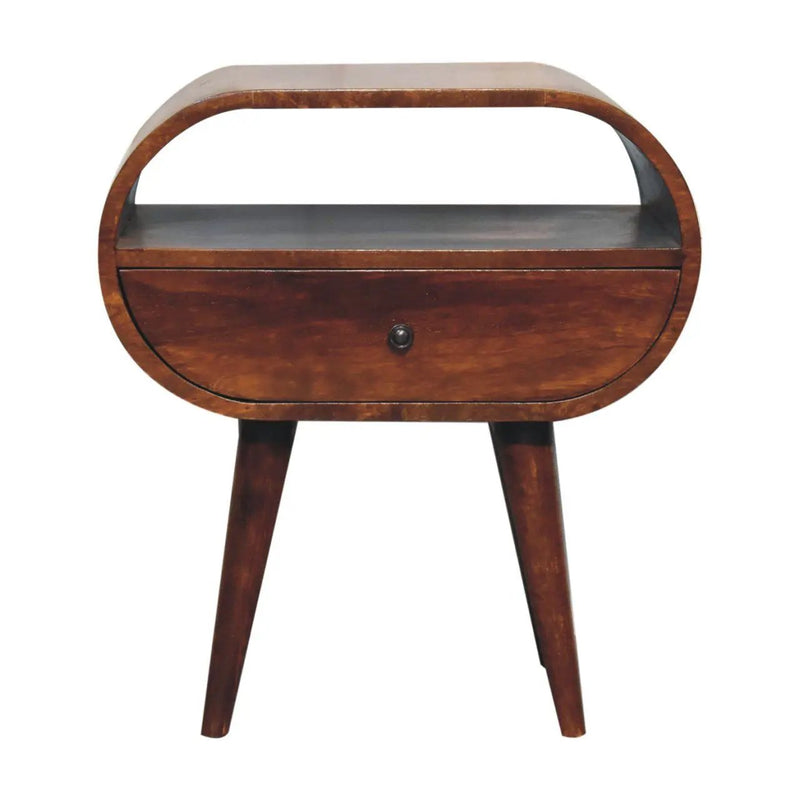 Large Chestnut Circular Bedside by HouseOfZazla