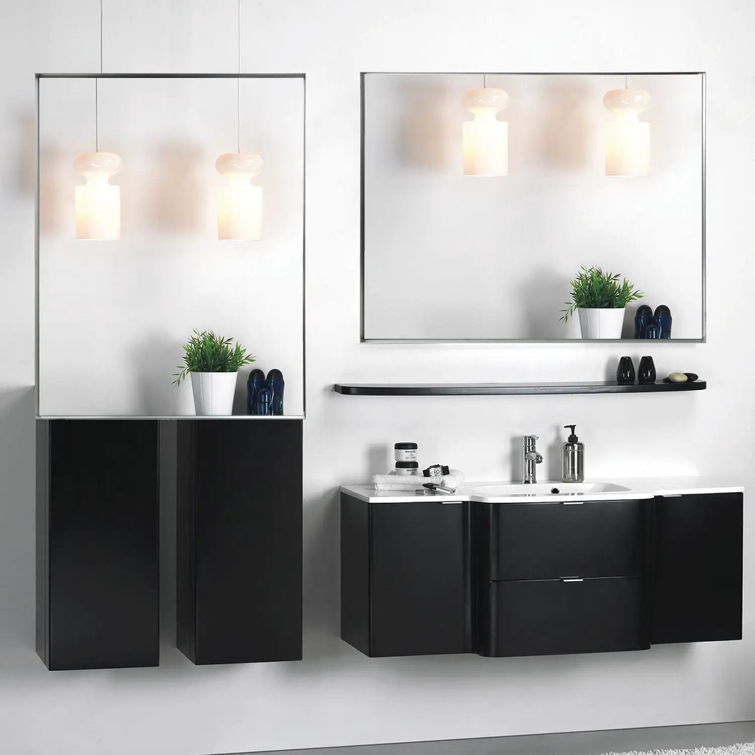 40X30" Silver Rectangular Wall-Mounted Beveled Bathroom Mirror, Square Angle Metal Frame Wall Mounted Bathroom Mirrors For Wall (Horizontal & Vertical) - Silver by HouseOfZazla