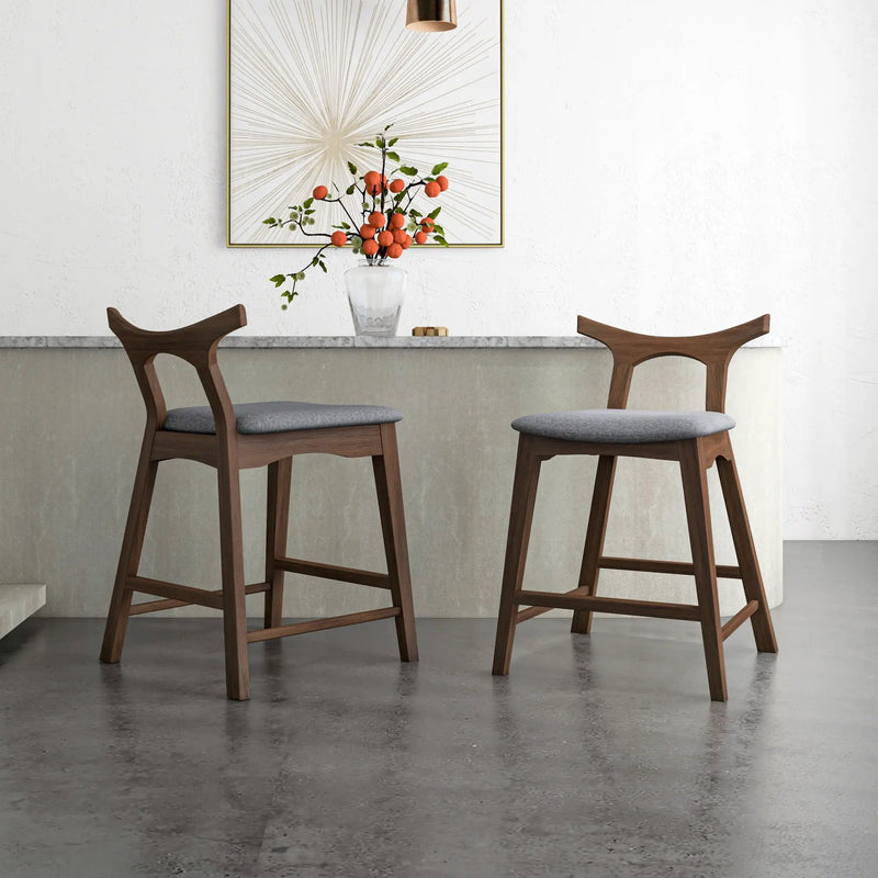 Hester - Upholstered, Square Bar Chair (Set of 2) by HouseOfZazla