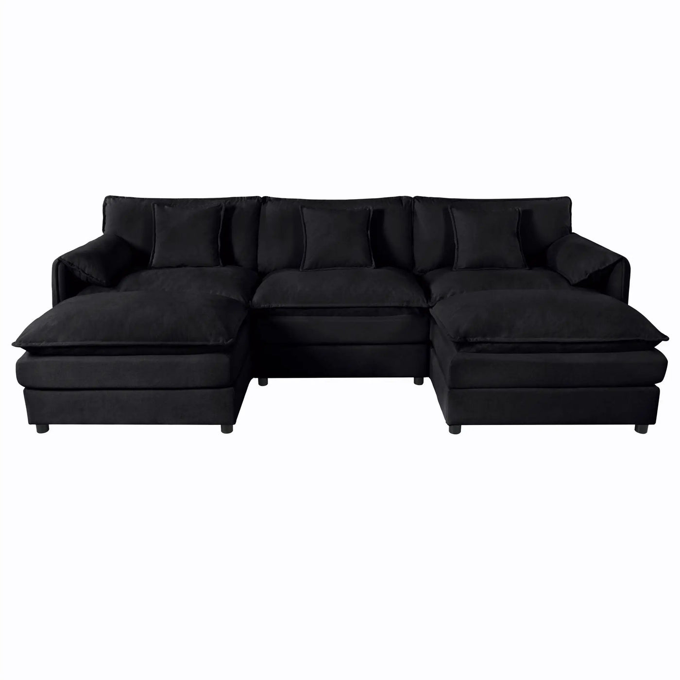 Modern Comfy Deep Seat Modular Sectional Sofa Cloud Couch With Ottoman by Unique Piece Furniture