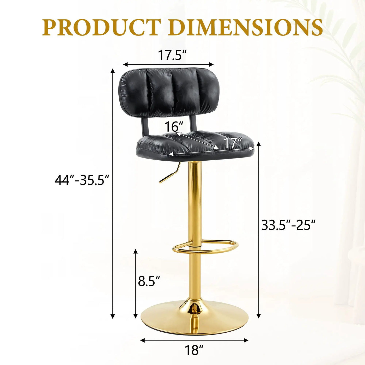 Adjustable Height Bar Stools & Footrest For Kitchen Island (Set of 2) by Unique Piece Furniture
