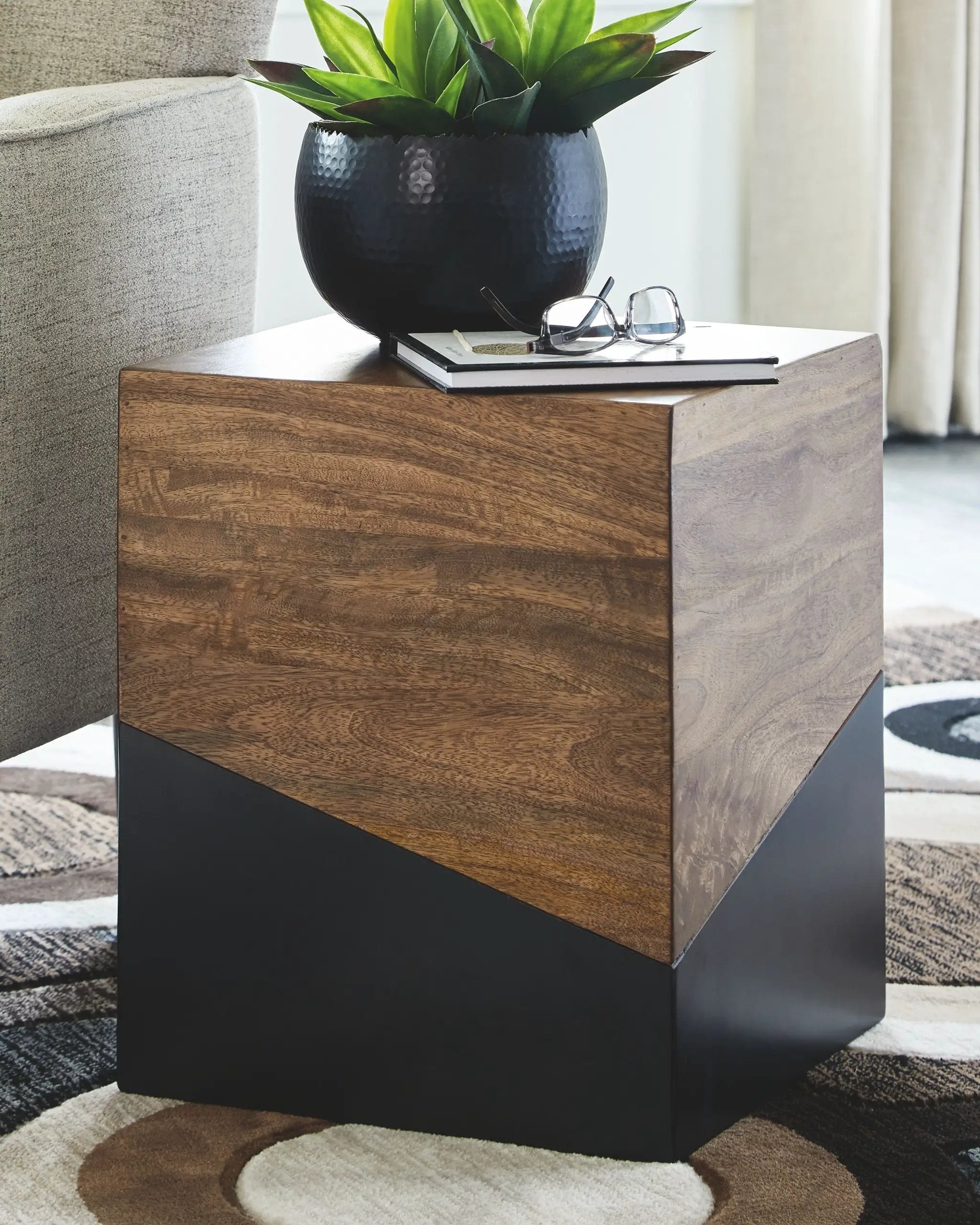 Trailbend - Accent Table - Brown / Gunmetal by Unique Piece Furniture