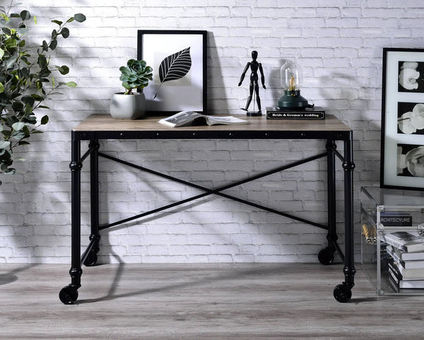 Oklarth Rustic Writing Desk - Black / Oak
