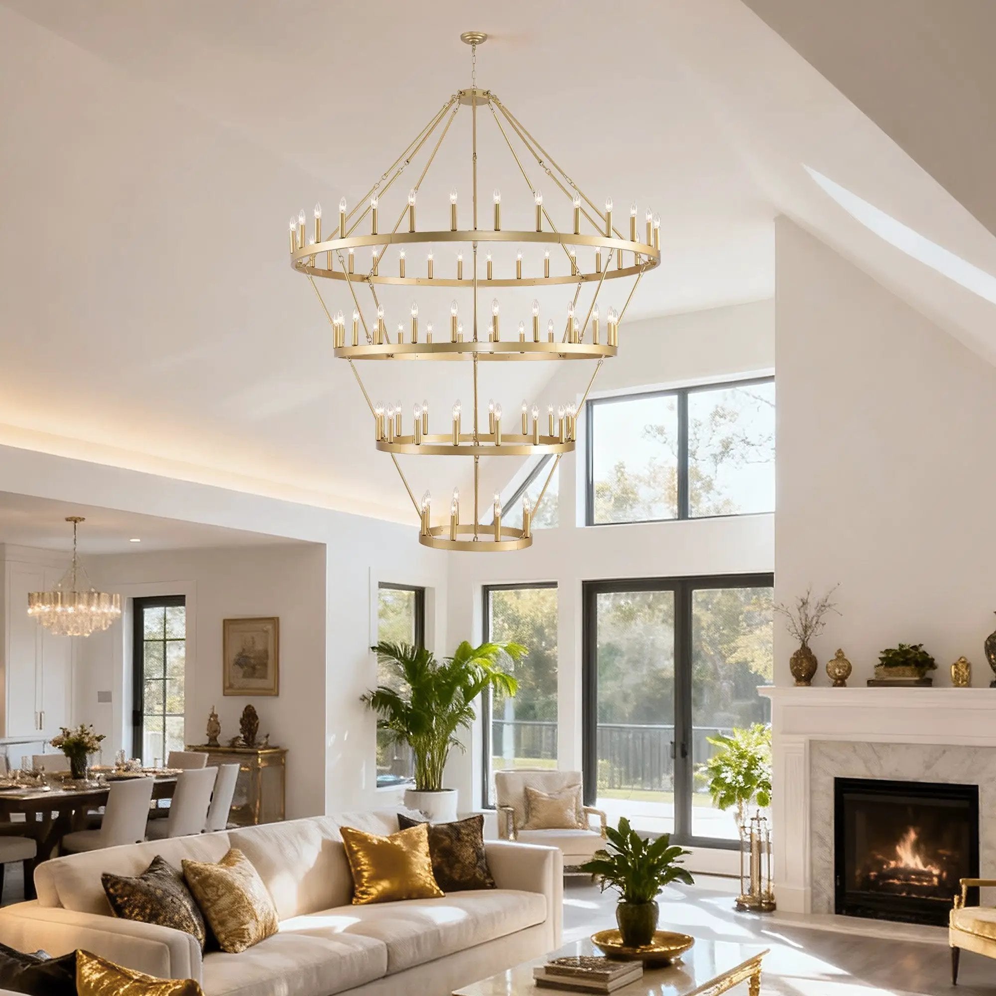 70.87 Inch 3-Tier Wagon Wheel Chandelier by HouseOfZazla