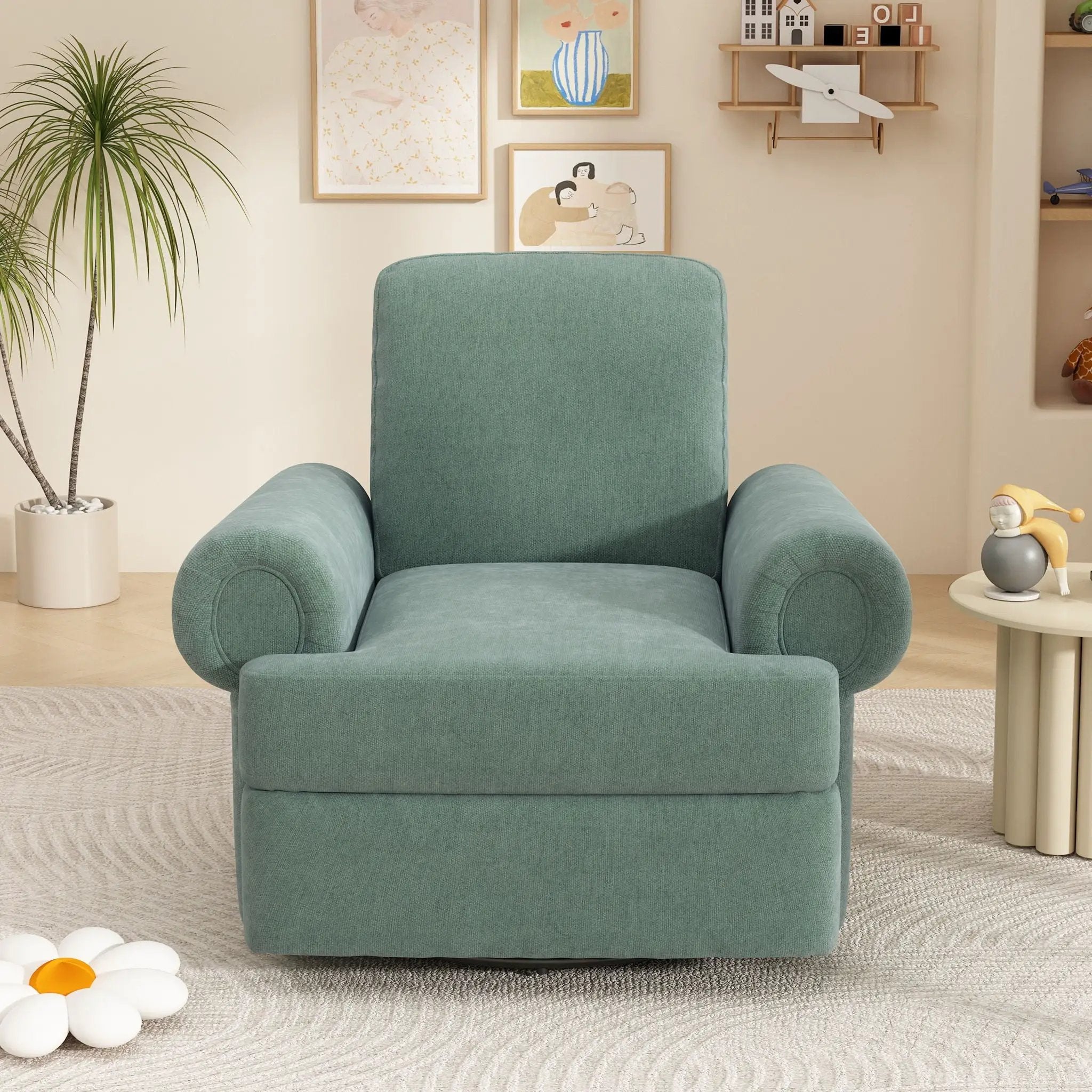 Manual Swivel Recliner Rocker Chair With Adjustable Backrest by HouseOfZazla