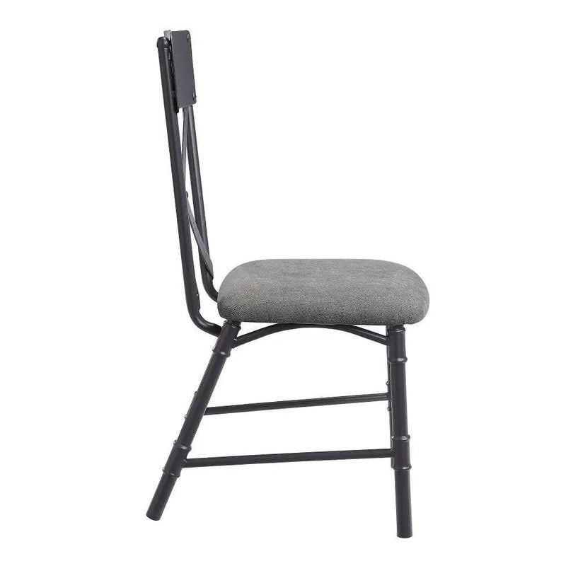 Edina - Side Chair (Set of 2) - Gray Fabric, Oak & Sandy Black by Unique Piece Furniture