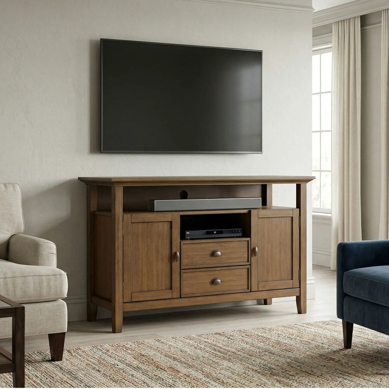 Redmond - Tall TV Media Stand - Rustic Natural Aged Brown by Unique Piece Furniture