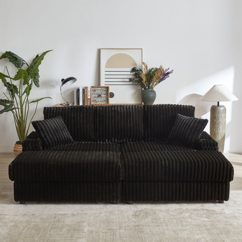 3 Seater Sofa With 2 Ottomans For Living Room by HouseOfZazla
