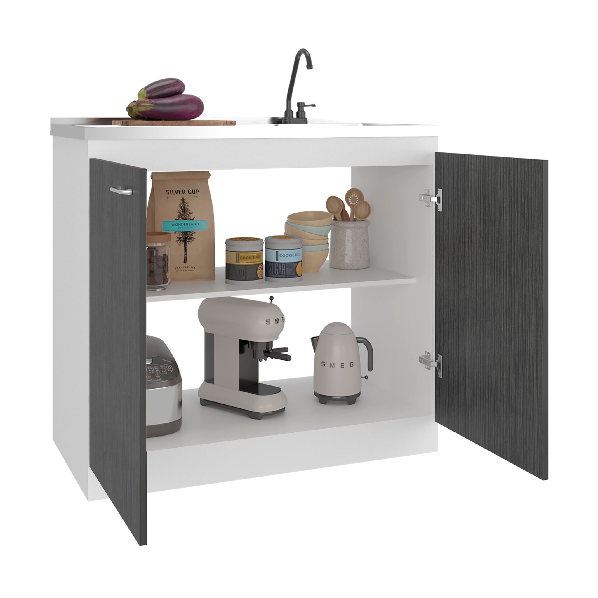 Salento Freestanding Sink, Double Door Cabinet by HouseOfZazla