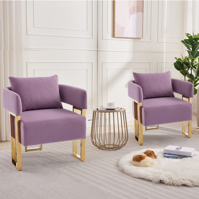 Modern Decorative Chair Teddy Fleece Upholstered And Metal Foot by HouseOfZazla