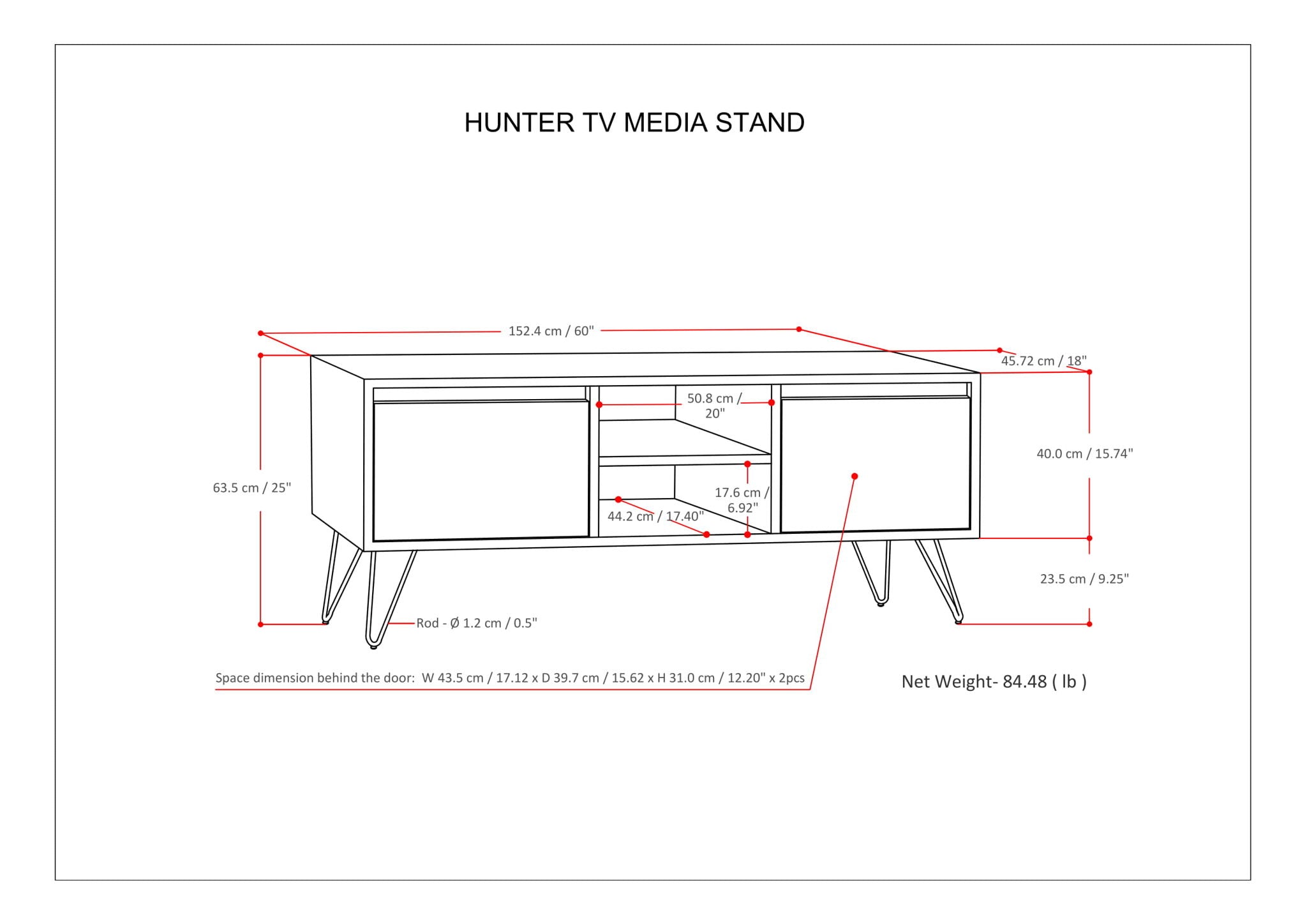 Hunter - TV Media Stand - Umber Brown Stain by HouseOfZazla
