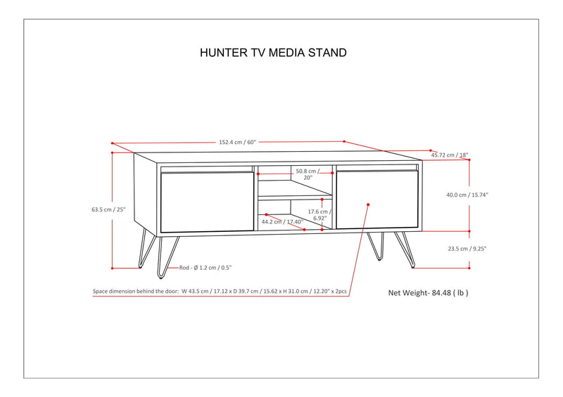 Hunter - TV Media Stand - Umber Brown Stain by HouseOfZazla