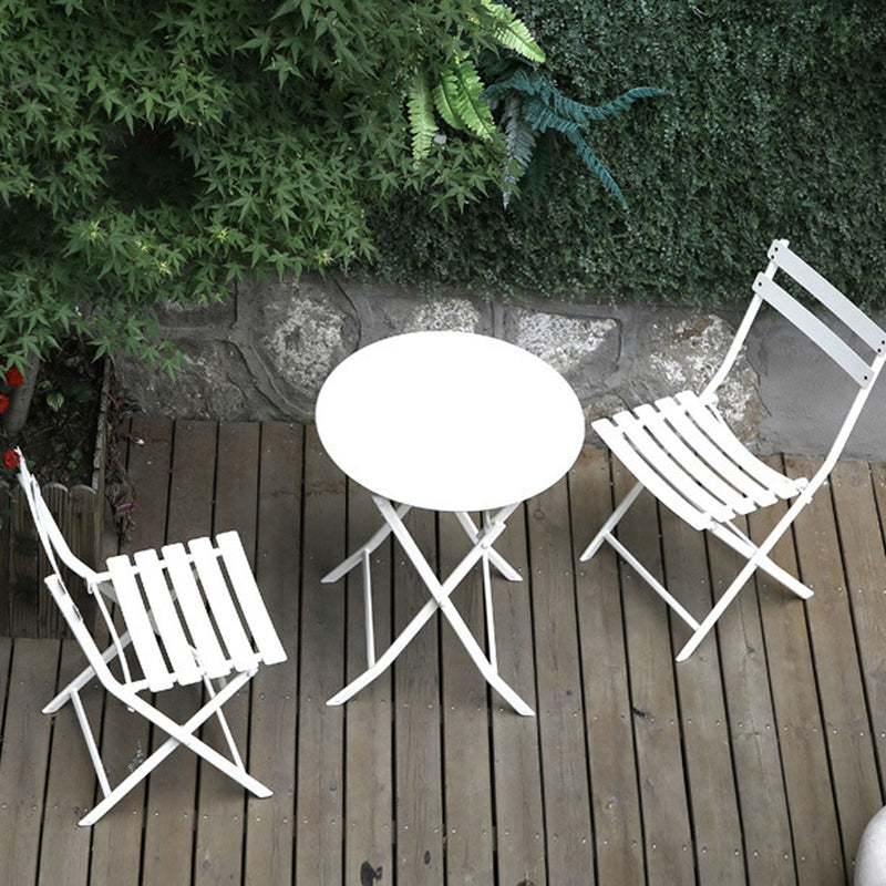 3 Piece Patio Bistro Set Of Foldable Round Table And Chairs by HouseOfZazla