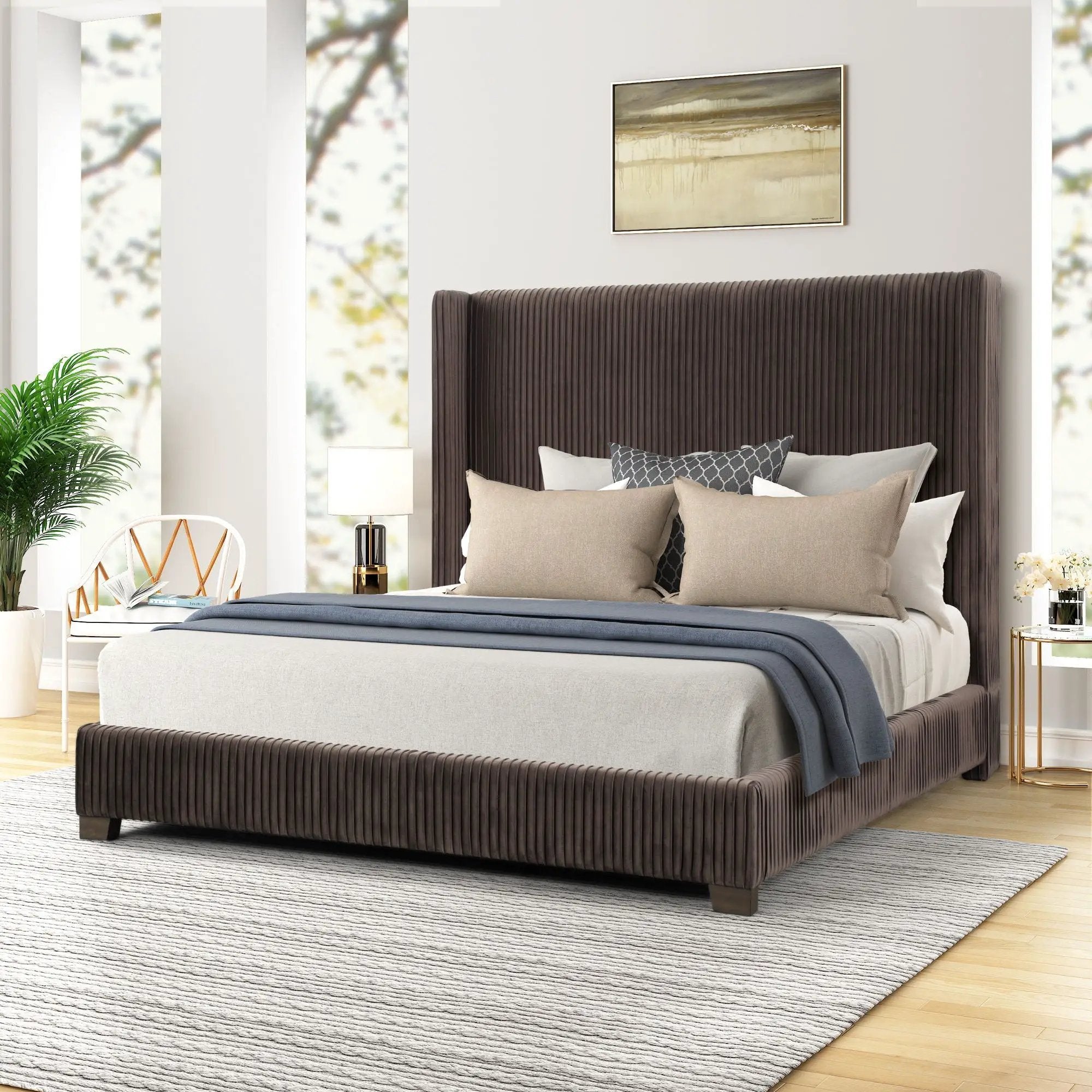 Upholstered Bed, Space-Saving Design by Unique Piece Furniture