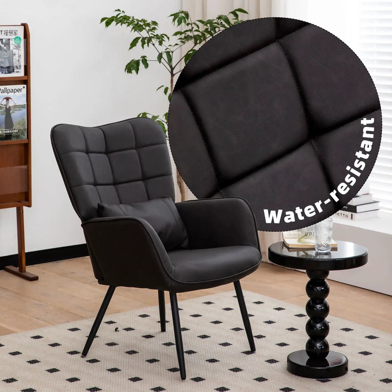 Modern Accent Arm Chair High Back With Metal Legs And Soft Padded by HouseOfZazla