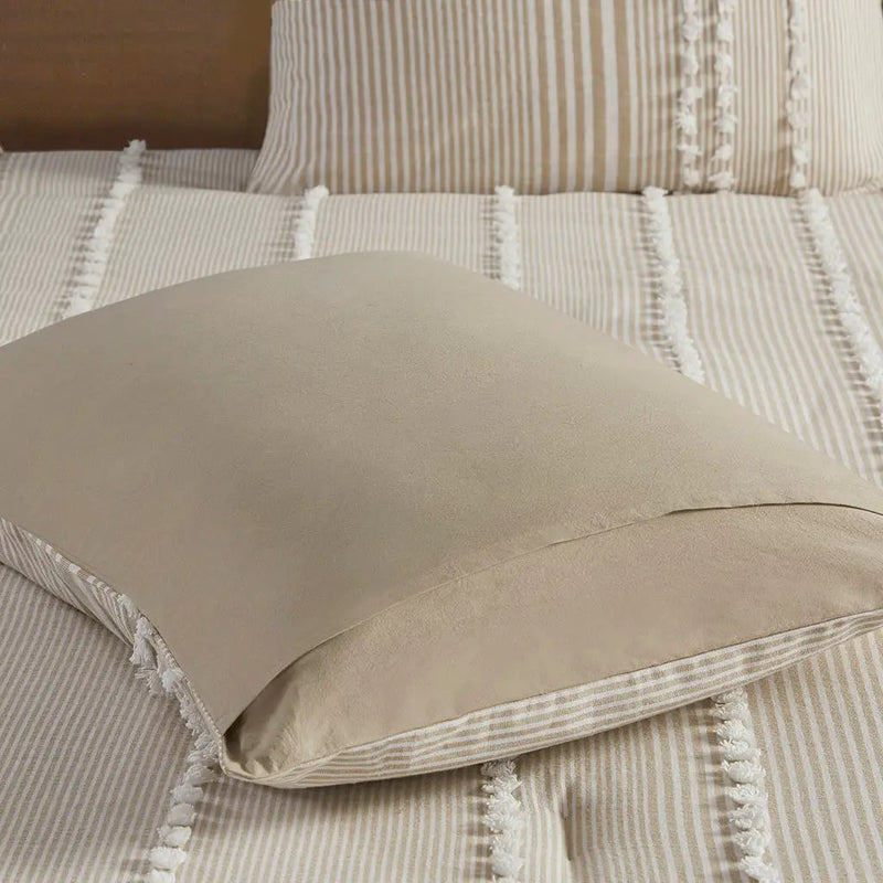 Full/Queen 3 Piece Cotton Yarn Dyed Comforter Set by HouseOfZazla