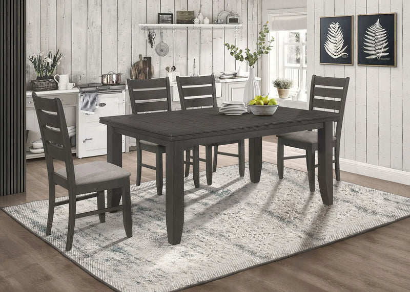 Dalila 5-piece Rectangular Dining Table Set Dark Grey by Unique Piece Furniture