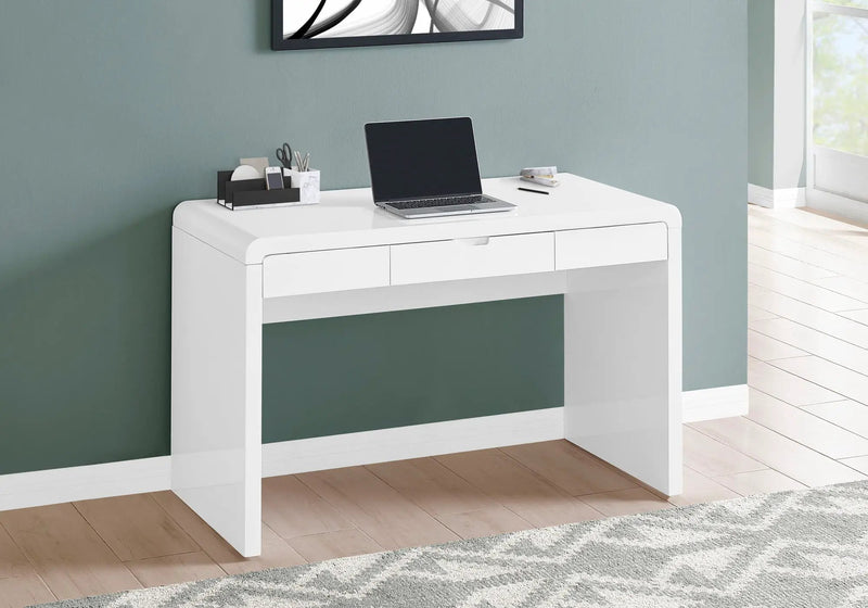 Computer Desk For Home Office, Storage Drawers, Contemporary & Modern - White by Unique Piece Furniture