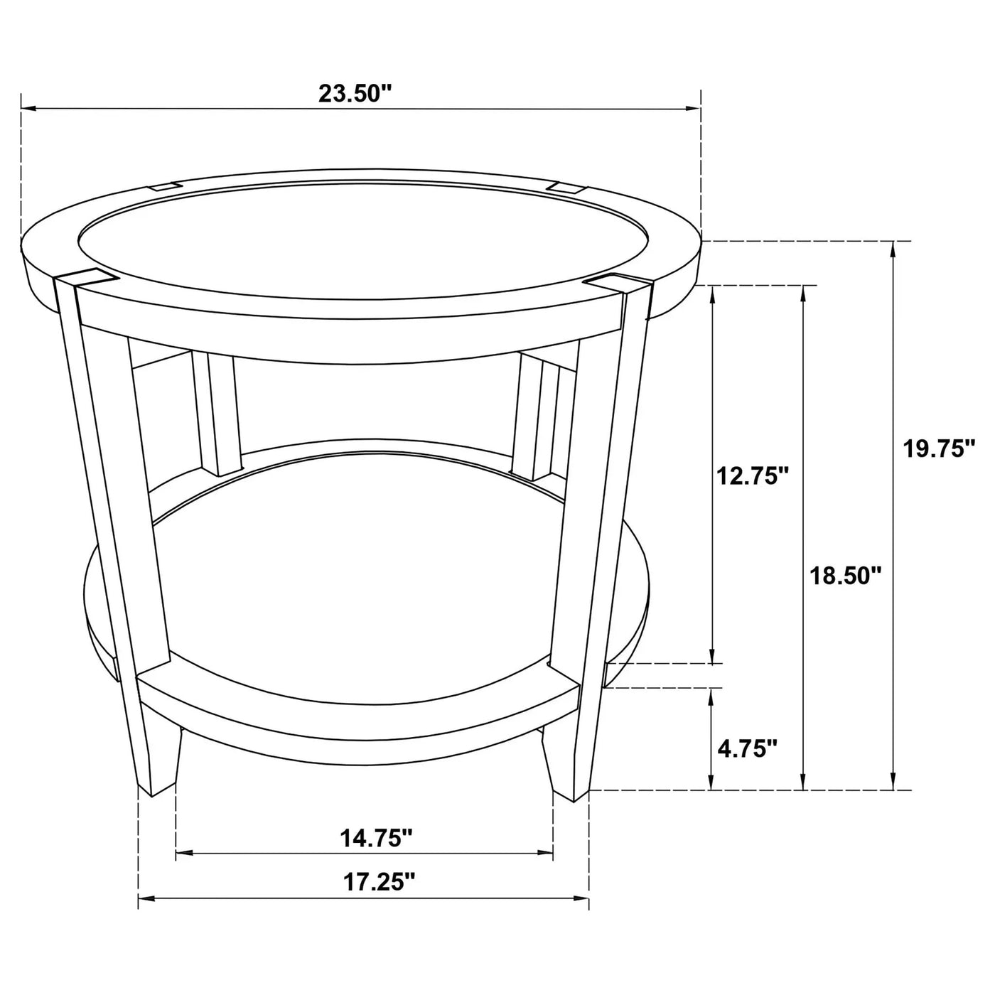 Isbell - Round Table With Storage Shelf by HouseOfZazla