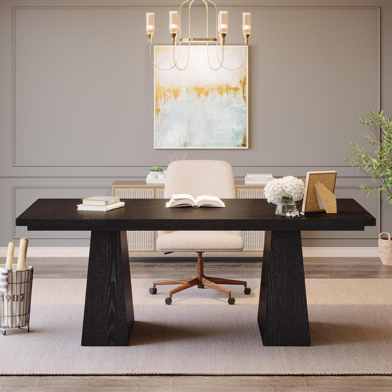 Executive Desk, Workstation With Double Pedestal For Home Office