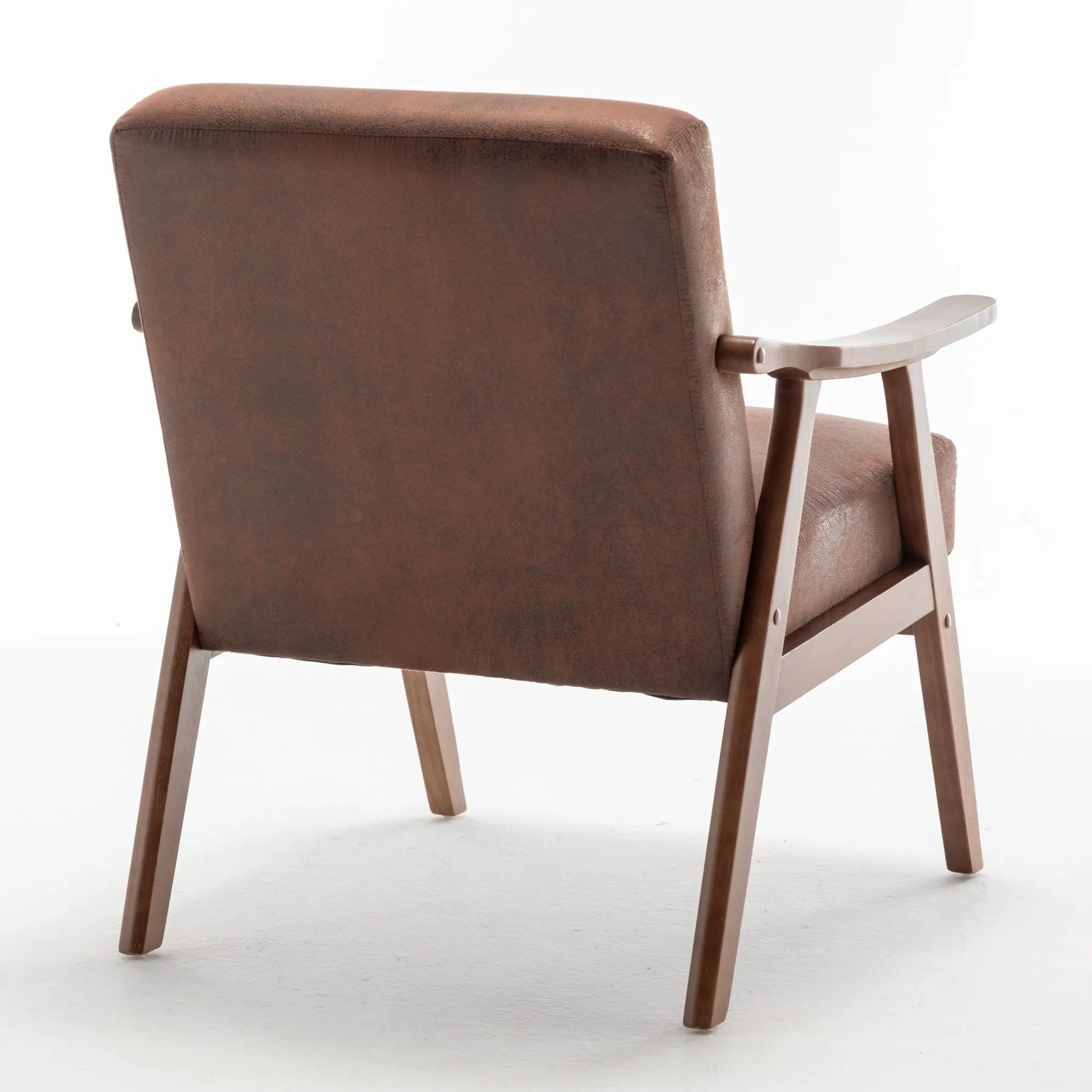 Mid Century Modern Accent Chair With Solid Wood Frame And Extra Thick Backrest by HouseOfZazla