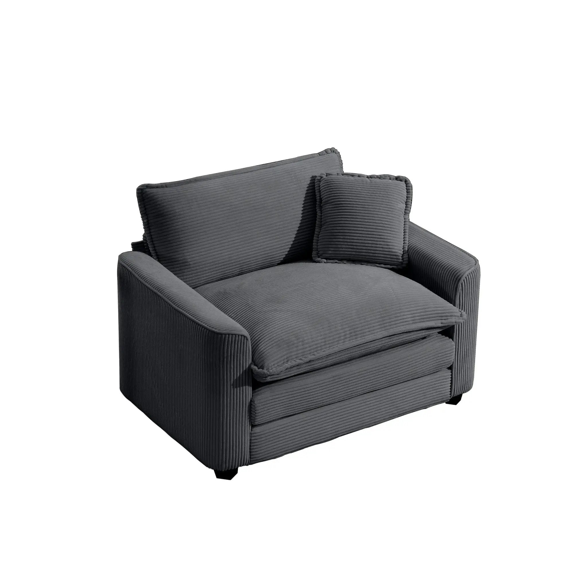 Modern Classic Fabric Single Chair Deep Seat Sofa With Pillow by Unique Piece Furniture