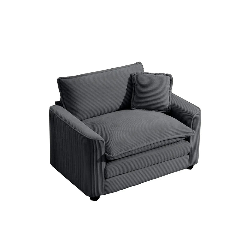 Modern Classic Fabric Single Chair Deep Seat Sofa With Pillow by HouseOfZazla